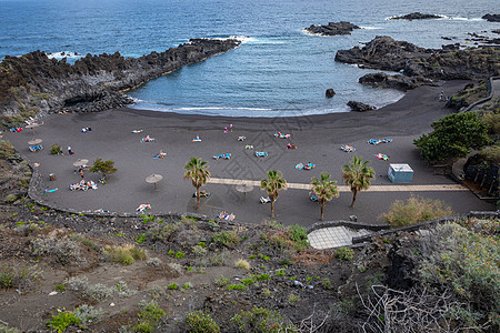 关于西班牙加那利群岛La Palma Canary岛La Palma的 坎昆海滩的看法海岸房子异国阳光岛屿海岸线岩石旅行天空旅游图片