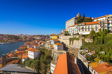 博尔托奥porto老城和里贝拉岛对Do的全景风景遗产建筑学大教堂城市旅游旅行吸引力港口教会图片