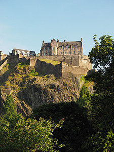 苏格兰爱丁堡城堡堡垒景观建筑城市建筑学地标背景图片