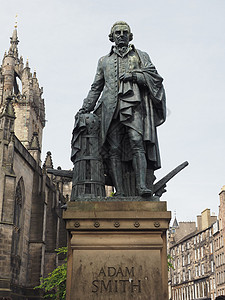 爱丁堡的亚当·史密斯雕像图片