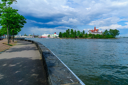 赫尔辛基的罗托岛 预赛 渡船摩天轮港口宗教岩石长廊码头地标车轮房子建筑图片