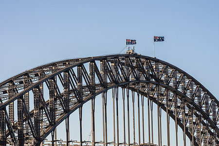 澳洲悉尼 日落时特写港口桥图片