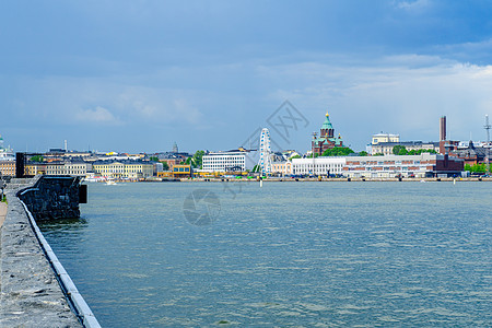 南港 SkyWheel 俄罗斯东正教乌斯彭斯基大教堂摩天轮海岸线教会房子岩石旅游大教堂城市首都天空图片