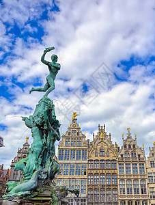 比利时安特卫普的布拉博不永泉雕像大市场经济历史性纪念碑地标旅游联盟建筑景观图片