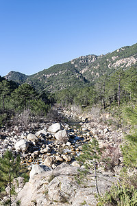 科尔西卡河水池墙纸蓝色流动石头岩石目的地瀑布荒野旅游图片