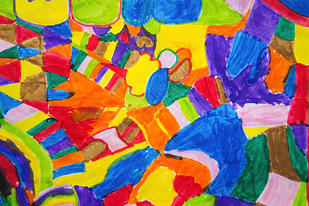童画水彩蓝色墨水艺术家绘画孩子们墙纸橙子调子紫色背景图片