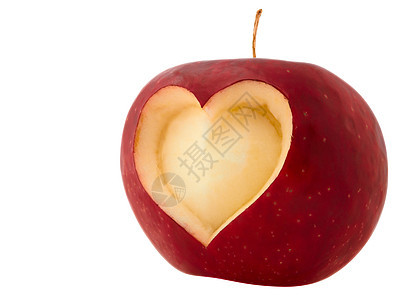 带有心脏形状的苹果宏观数字营养沙漠活力午餐果汁水果生态饮食图片