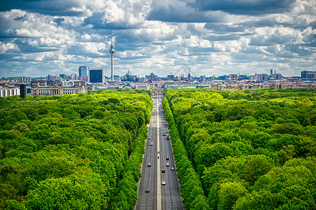 德国柏林的提耶尔加特景观地标建筑市中心全景公园鸟瞰图街道建筑物城市图片