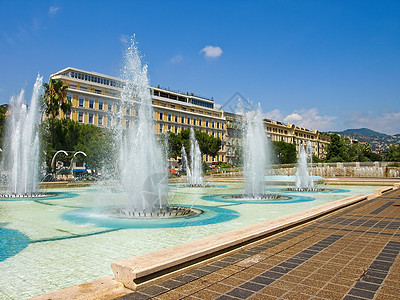 马塞纳广场陶瓷窗户景观中心天蓝色历史喷泉制品建筑正方形图片