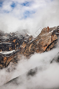 阿尔卑斯山地貌与蒙特安泰罗峰 在多洛米特 意大利风景山顶高山登山顶峰地标自然山脉石头全景图片