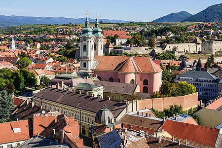 Eger 变器寺庙景观全景旅行文化城市天空历史正方形黄色图片