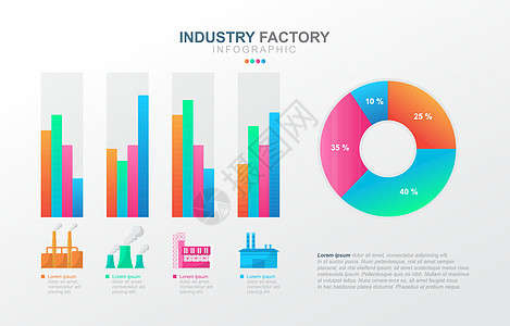 条形图图表财务分析统计工厂工业业务 Infographi进步横幅数字插图信息数据网络桌子技术生长图片