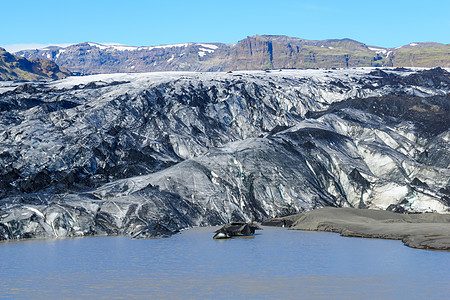 冰岛南部的冰川全球白色旅行灰色荒野火山地震黑马旅游图片