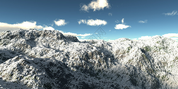 冬天有雪的高山  3d 它制作图案全景岩石艺术蓝色水彩滑雪观光旅游爬坡天空图片