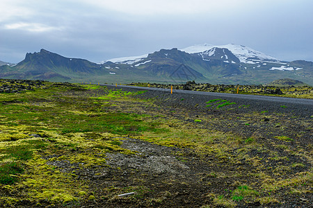 地貌景观和斯奈费勒斯乔库尔火山全景戏剧性半岛冰川地标土地公园爬坡天空海岸图片