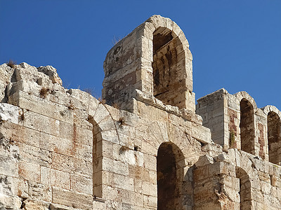 希腊雅典著名的Odeon墙壁教会大理石热点旅游国家首都旅行剧场考古学寺庙图片