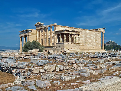 希腊雅典著名的基督教会寺庙希腊雅典首都全景中心海洋神话宗教建筑学旅游爬坡旅行图片