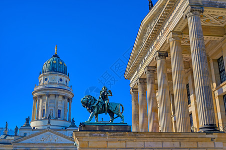 德国柏林的宪兵马特音乐会景观大教堂文化雕像城市旅行建筑学正方形宗教图片