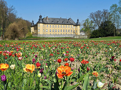春春朱埃钦的施洛斯德克城堡风格房子蓝天天空旅行郁金香历史性地标历史观光图片