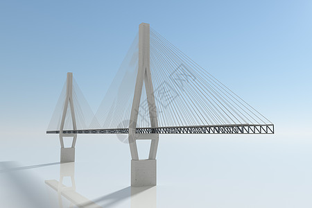 有白色桥桥的吊架桥 3D基础设施交通建筑项目机械天空桥梁运输立交桥支架图片