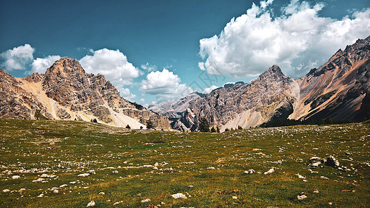 特伦蒂诺阿尔托阿迪埃小屋中音地标旅游全景牧场天空旅行草地教会图片