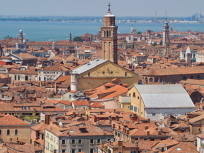 从坎帕尼莱从圣斯特凡诺方向 可以看到威尼斯的空中景象城市景观旅行地标建筑学鸟瞰图天空世界全景观光图片