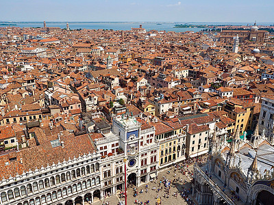 威尼斯圣马克斯广场美丽的空中景象世界天空历史性假期教会港口观光建筑景观全景图片