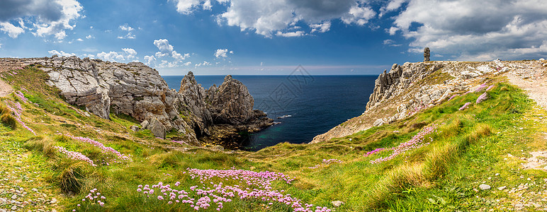 世界大战的和悬崖苔藓景点海洋预设全景野花纪念碑冲浪海景图片