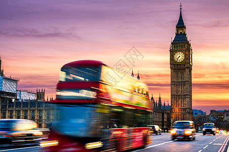 Big Ben 与议会众议院和红双层布巴士正方形地标城市生活国际省会摄影公共汽车文化运动图片