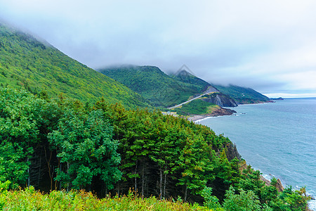 Cabot轨迹沿线的景观红色角附近高地海岸踪迹风景旅游国家悬崖新星沿海戏剧性图片