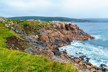 白点 布雷顿角旅游旅行海浪崎岖风景戏剧性海滩海岸线村庄远足图片