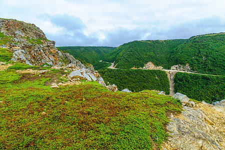 布雷顿角高地国家公园的天线路迹海岸沿海高地国家踪迹旅游人行道悬崖海洋远足图片