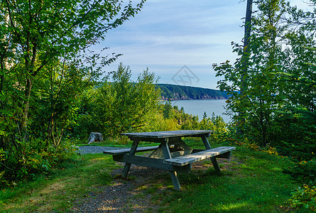 Fundy Trail公园的沿海景观事项支撑森林海洋海岸线旅行注意公园海岸悬崖图片