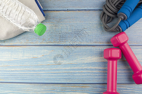 健康概念毛巾重量活动跳绳饮食瓶子配件训练瑜伽运动图片