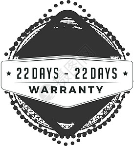 22 天保修插图设计店铺海豹服务证书标签产品汽车质量控制终身背景图片