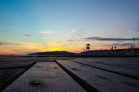 清晨黎明的暮光时刻旅游地平线海洋海滩假期阳光海景蓝色海岸日落图片