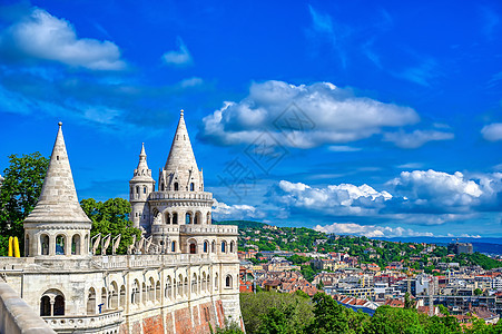 匈牙利布达佩斯的渔民巴斯丁Bastion建筑学历史性堡垒城市旅行城堡历史首都建筑景观图片