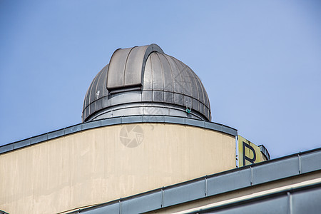 锡根大学天文台圆顶观测台科学学生蓝色天文台天空黄色观景台天炉星星金属图片