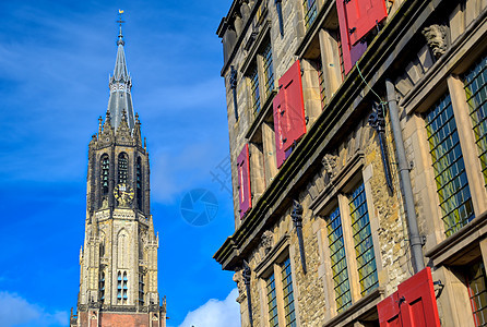 荷兰德尔夫特的Nieuwe Kerk景观房子建筑学历史旅游教会旅行历史性建筑风景图片