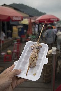 Crab市场 柬埔寨开普省Krong Kaeb旅行鱿鱼海洋女士烹饪螃蟹美食旅游居住章鱼图片