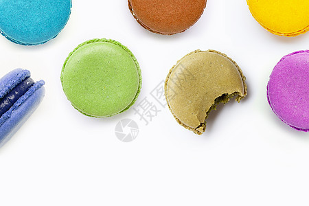 白色上被孤立的多彩有色美洲狮礼物糕点食物香草饼干奶油巧克力味道糖果面包图片