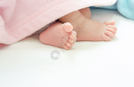 关上新生婴儿的脚粉色投标女孩生活童年身体白色男生孩子父亲图片
