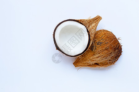 白色的开花椰子 热带水果的顶端景色甜点皮肤圆圈市场营养面包小吃身体疗法温泉图片