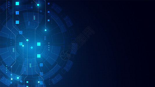 具有高科技数字数据的电路技术背景硬件电气插图计算蓝色工程科学概念木板电子产品图片
