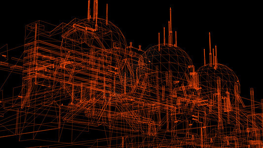 3d 3Gaff  工业建筑的电线框架模型管道金属建造燃料化学品锅炉技术力量生产活力图片