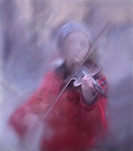 手绘小提琴小提琴乐器帽子独奏电脑女孩红色裙子小提琴家音乐会艺术背景