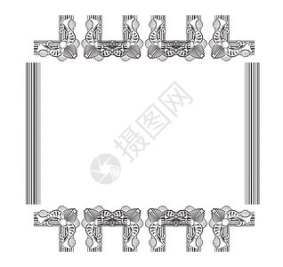 框架轮廓边界白色插图古董绘画艺术正方形背景图片