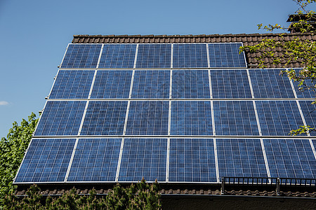 屋顶光伏太阳能电池房顶能源蓝色电气能量太阳单晶面板活力电子产品图片