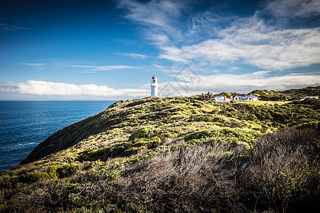 澳大利亚灯塔公司海岸灯塔悬崖海岸线太阳晴天建筑风景旅行导航图片