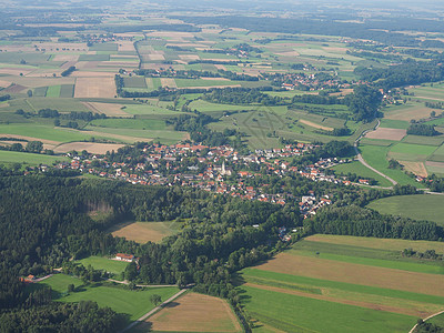 德国风貌的空中视图场景运输景观天际全景旅行飞行建筑学城市森林图片